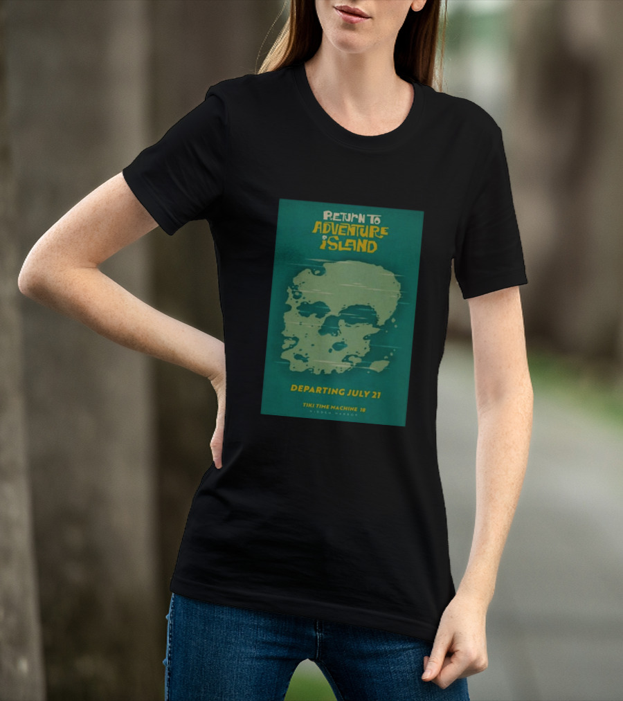 Return To Adventure Island Tiki Time Machine 18 Departing July 21 Hidden Harbor T-Shirt