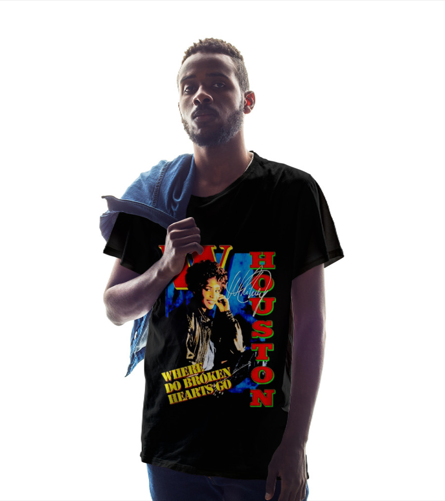Whitney Houston Where Do Broken Hearts Go Signature T-Shirt