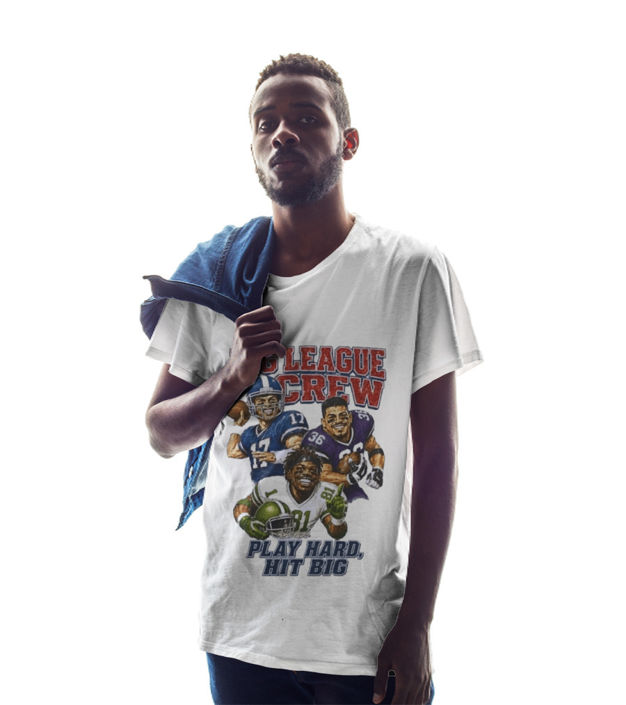 Big League Crew #17 Rocket #36 Bruiser #81 Flash Play Hard Hit Big Football Players T-Shirt
