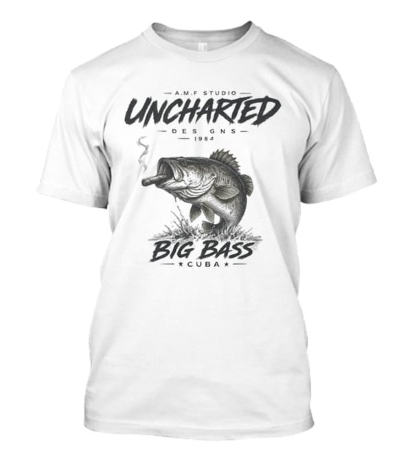 A.M.P Studio Uncharted 1994 Big Bass Cuba Smoking Fish T-Shirt