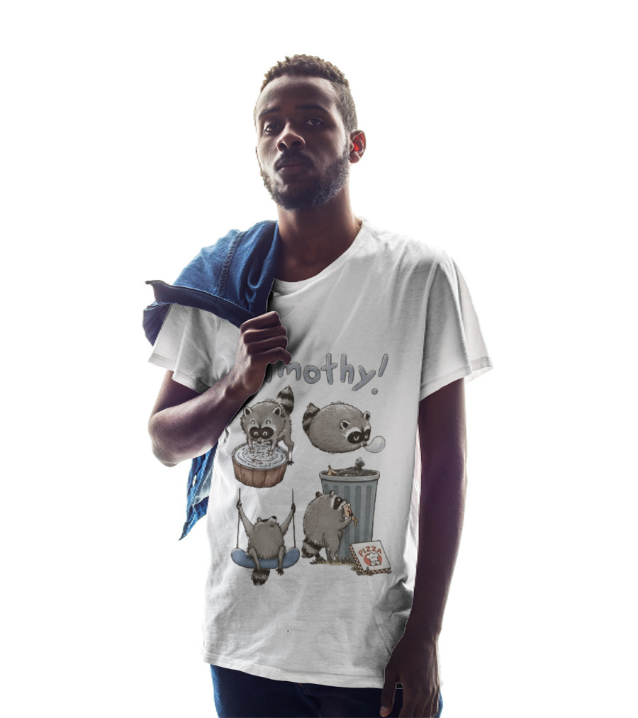 Jimothy Raccoon Pizza Trash Can Animal Lover Seattle Swing T-Shirt