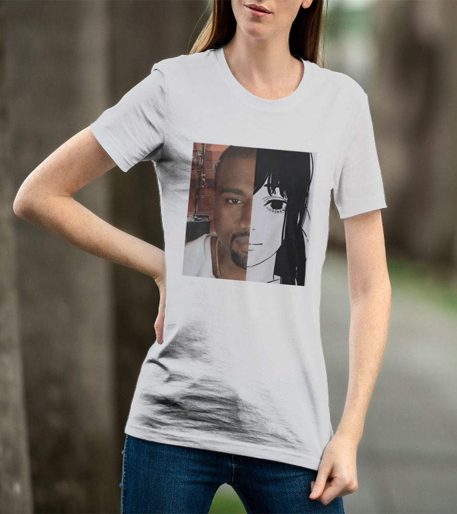 Kanye West Anime Crossover Split Face T-Shirt