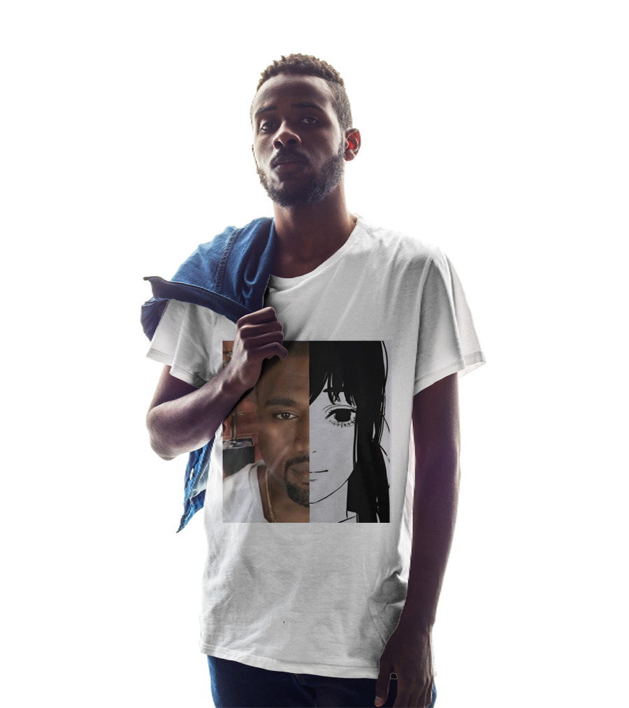 Kanye West Anime Crossover Split Face T-Shirt
