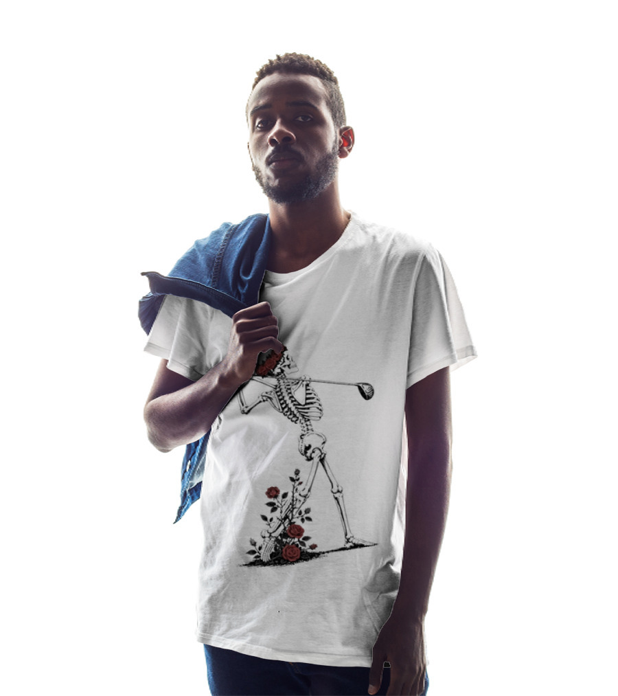 Grateful Dead Skeleton Golfer With Roses And Golf Club T-Shirt