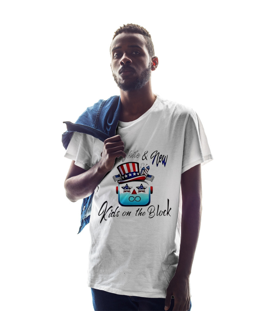 Red White And New Kids On The Block Patriotic Robot Fourth Of July T-Shirt