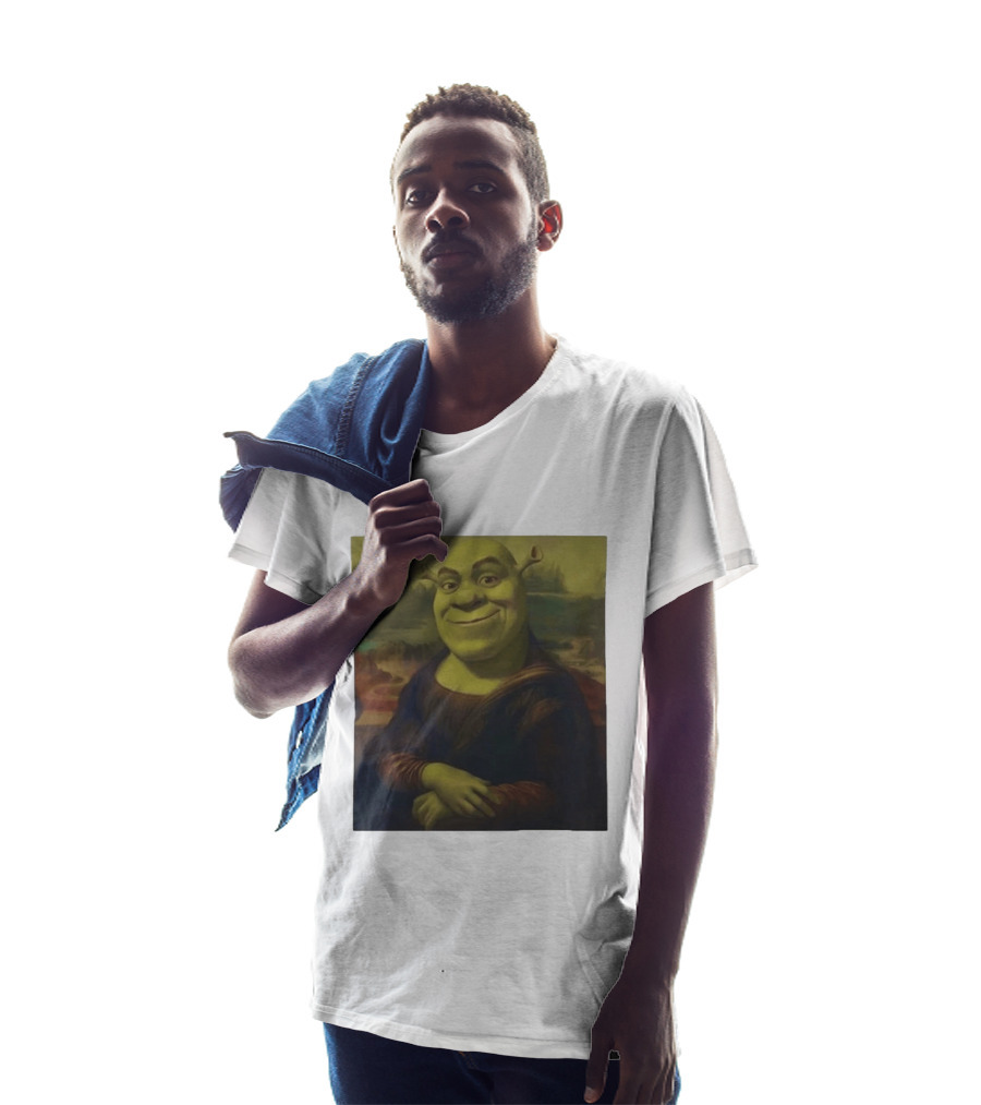Shrek Mona Lisa Crossover Painting T-Shirt