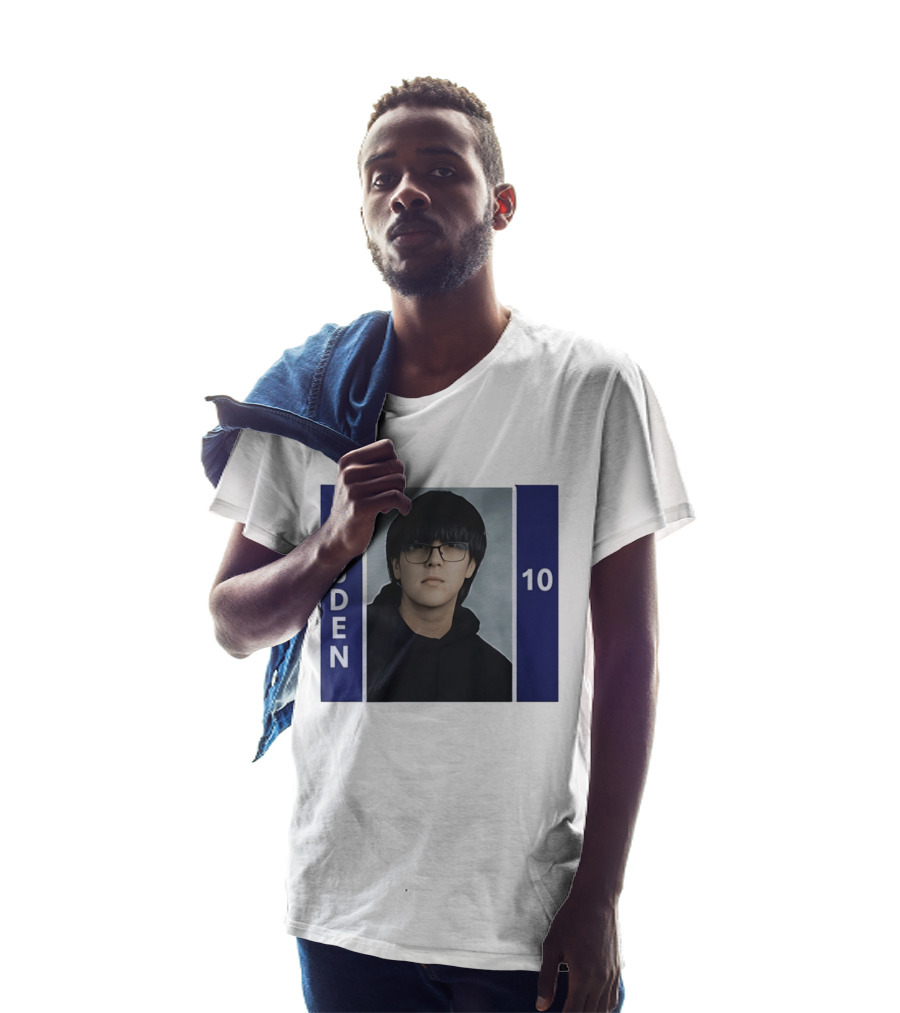 STUDEN 10 Blue And White Framed T-Shirt