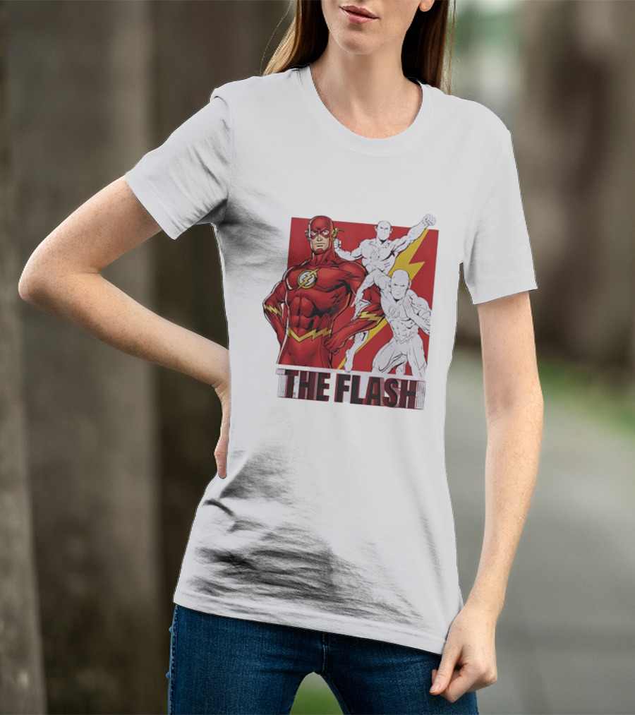 The Flash Scarlet Speedster DC Comics Lightning Bolt Heroic Pose T-Shirt