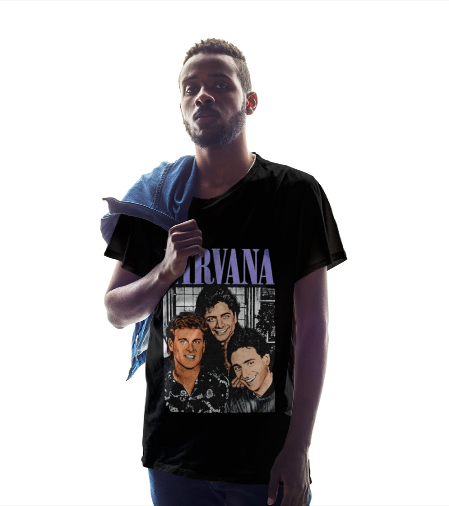 Full House Dave Coulier John Stamos Bob Saget Nirvana Band Members Music T-Shirt