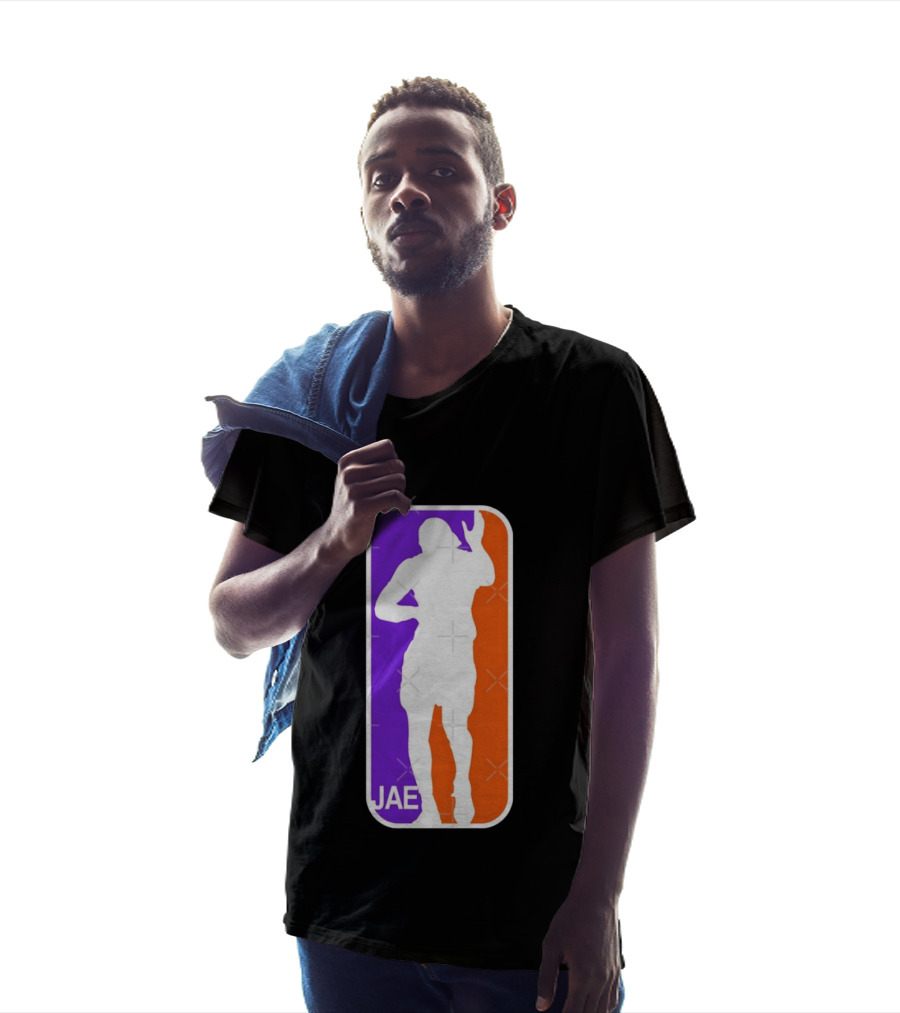 Jae Basketball Pose Purple And Orange T-Shirt