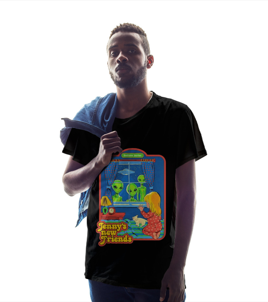 Jenny's New Friends Bedtime Stories Alien Window Scene T-Shirt
