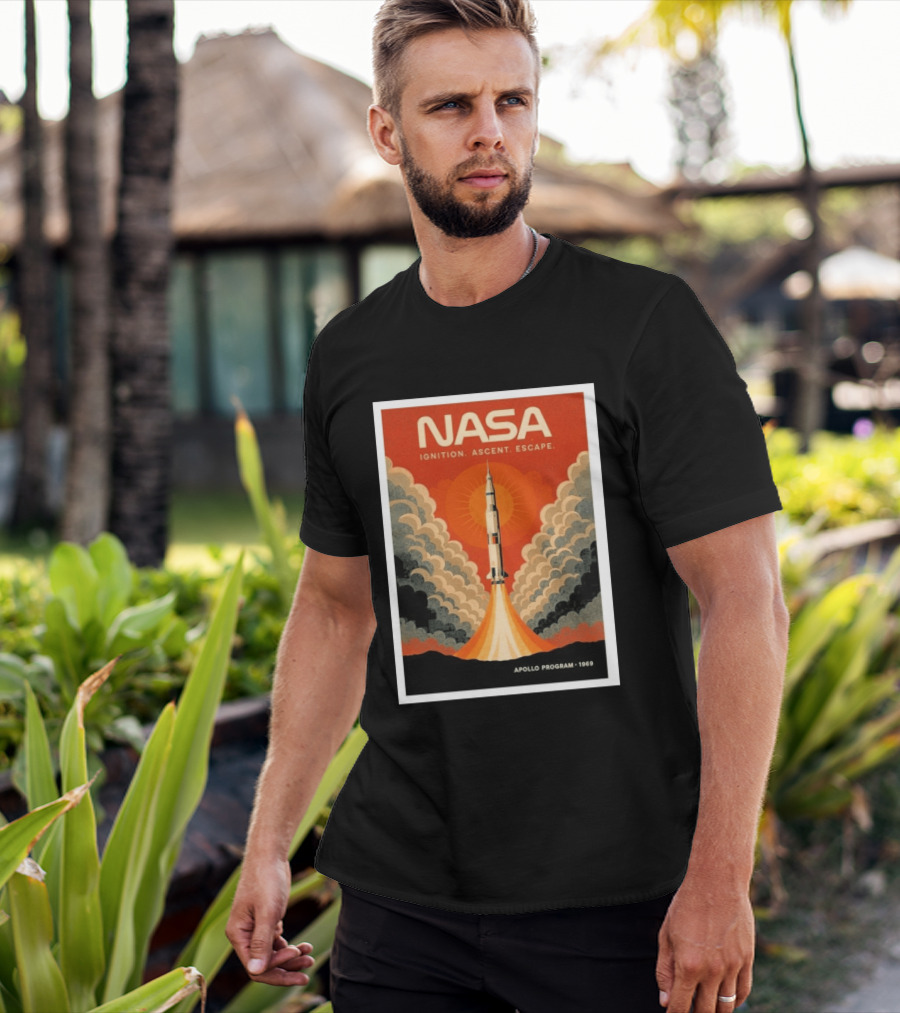 NASA Ignition Ascent Escape Apollo Program 1969 Rocket Launch T-Shirt