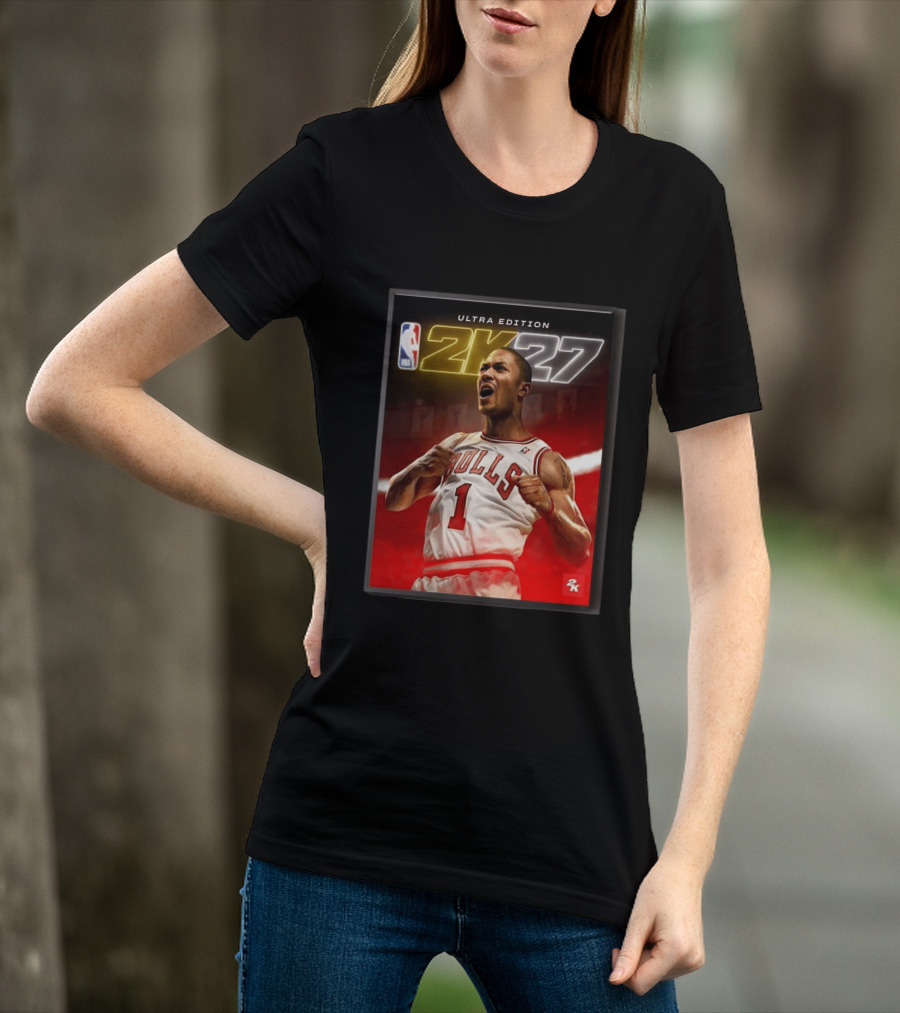 NBA 2K27 Ultra Edition Derrick Rose Bulls Cover Athlete T-Shirt