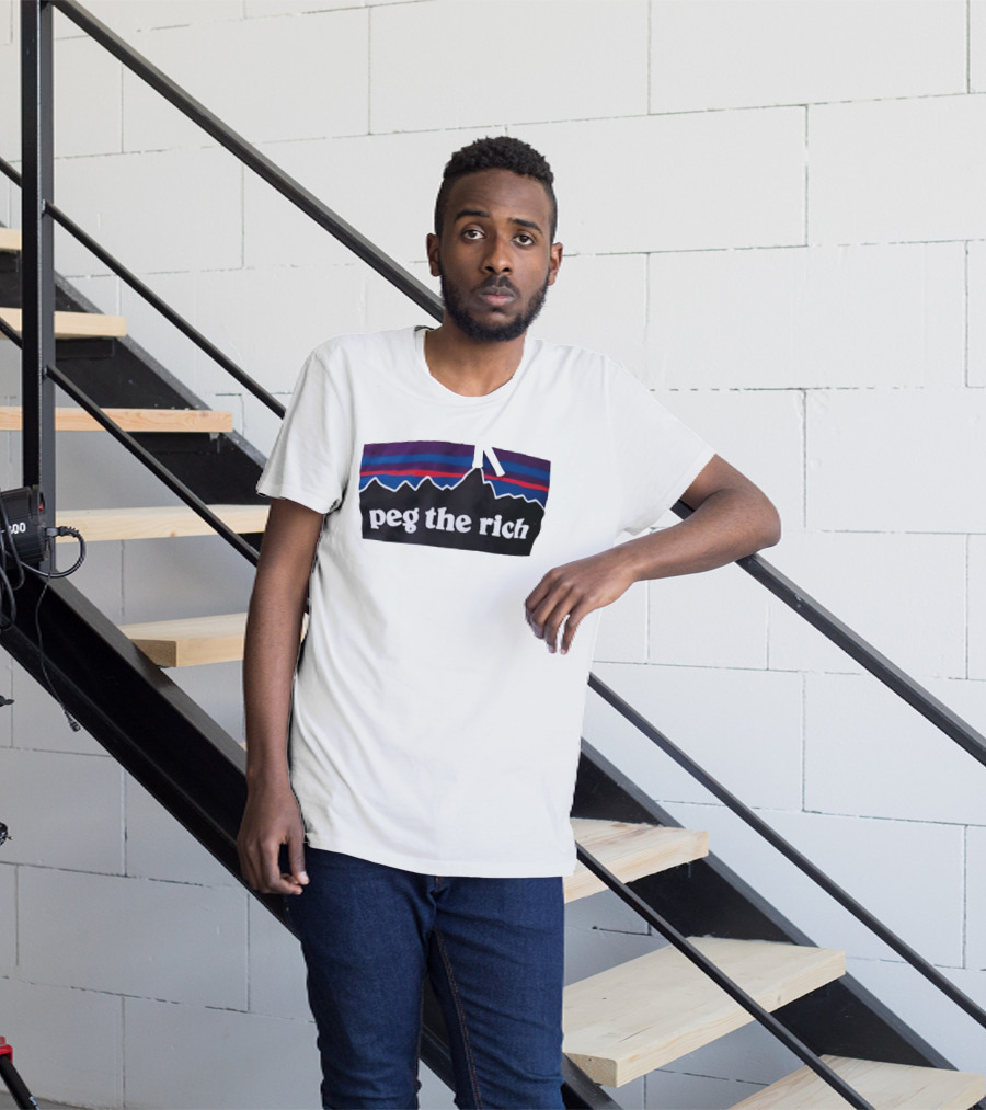 Peg The Rich Satire Mountain Peaks T-Shirt
