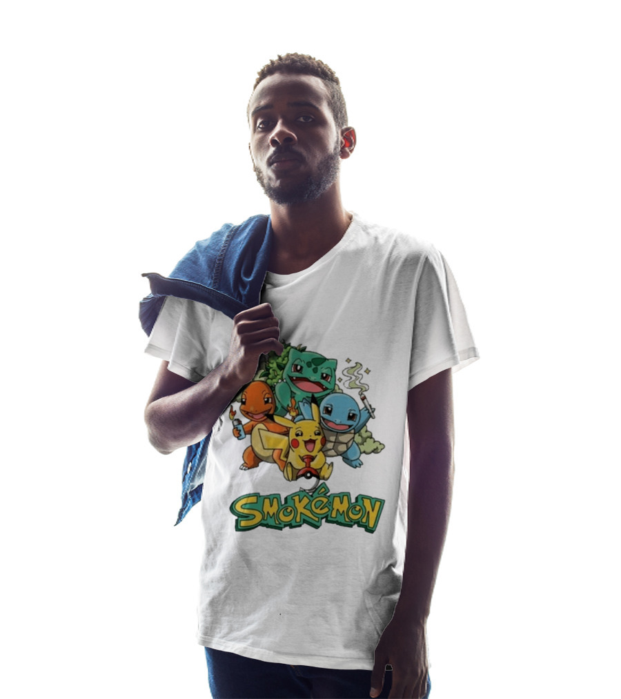Smokemon Pikachu Charmander Squirtle Bulbasaur Fun T-Shirt