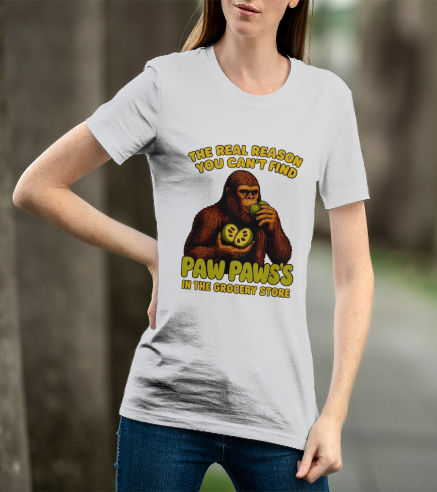 Pawpaw Fruit Mystery Sasquatch Eating Pawpaws In Grocery Store T-Shirt