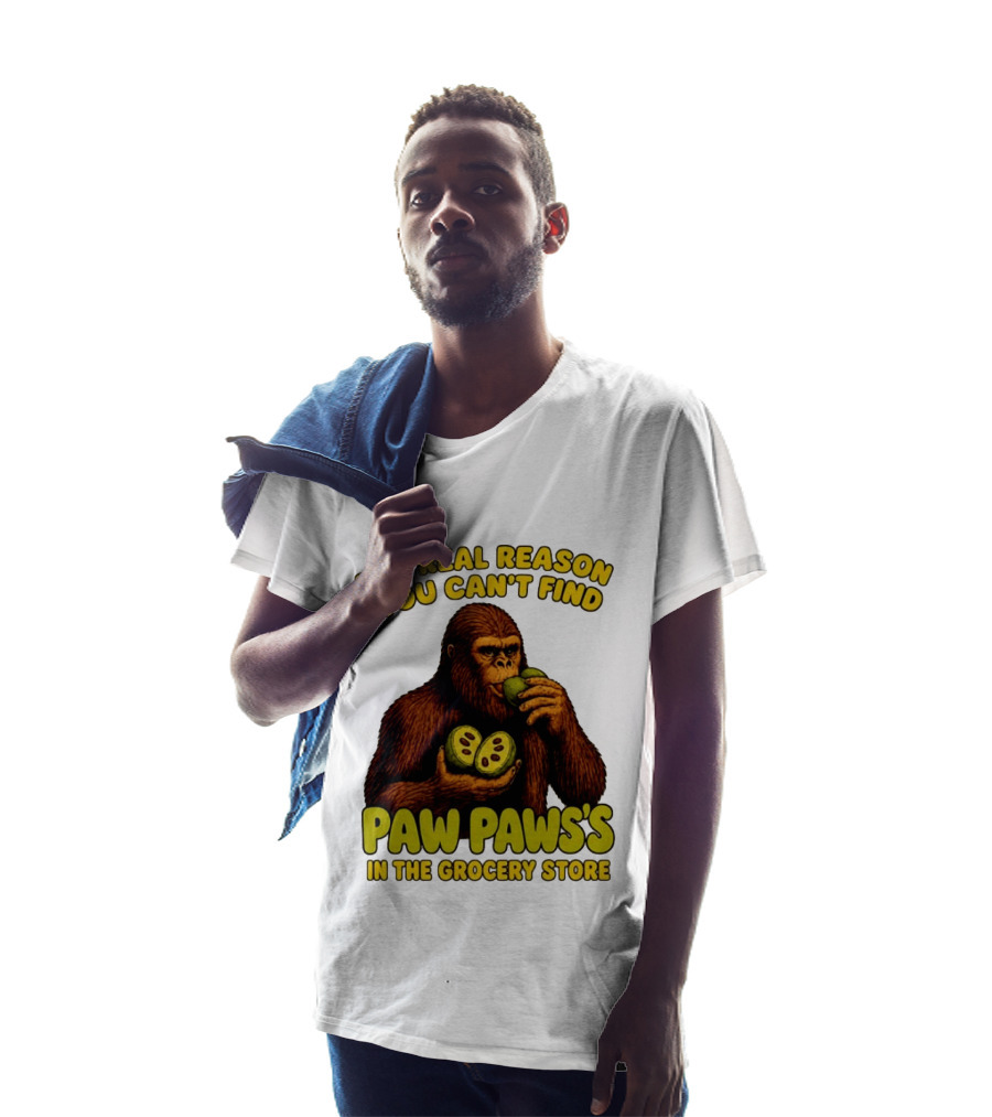 Pawpaw Fruit Mystery Sasquatch Eating Pawpaws In Grocery Store T-Shirt