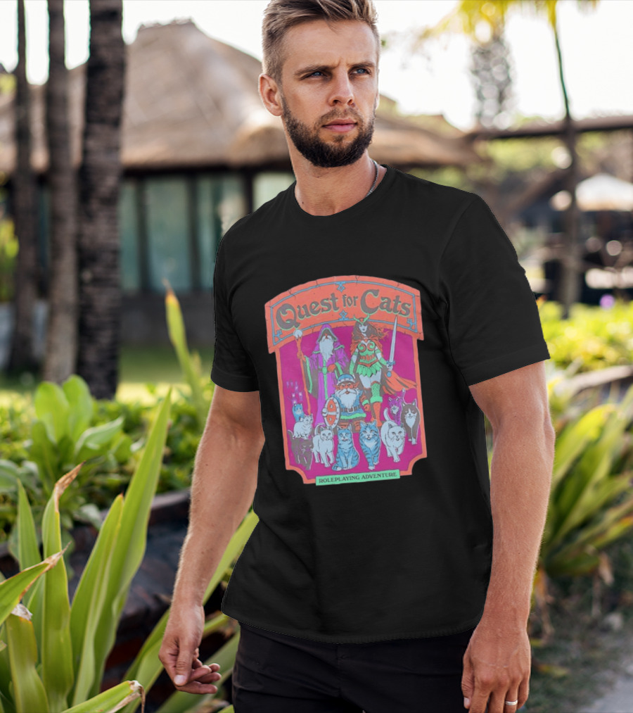 Quest For Cats Fantasy Roleplaying Adventure Mage Warriors And Cats T-Shirt