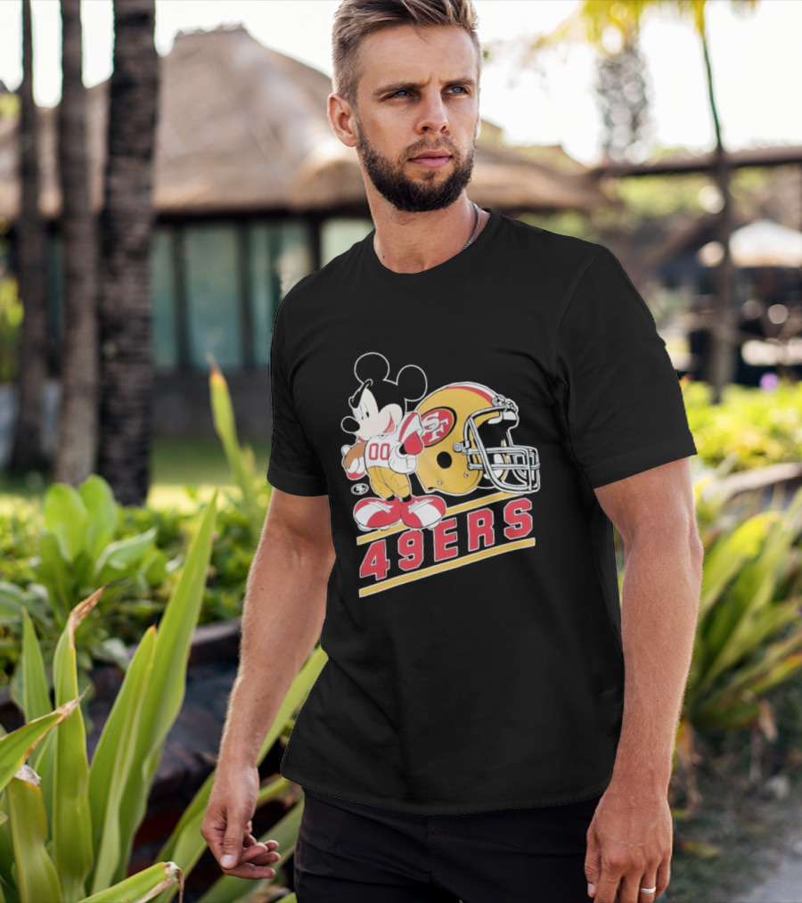 Mickey Mouse With San Francisco 49ers Helmet Football 49ers T-Shirt