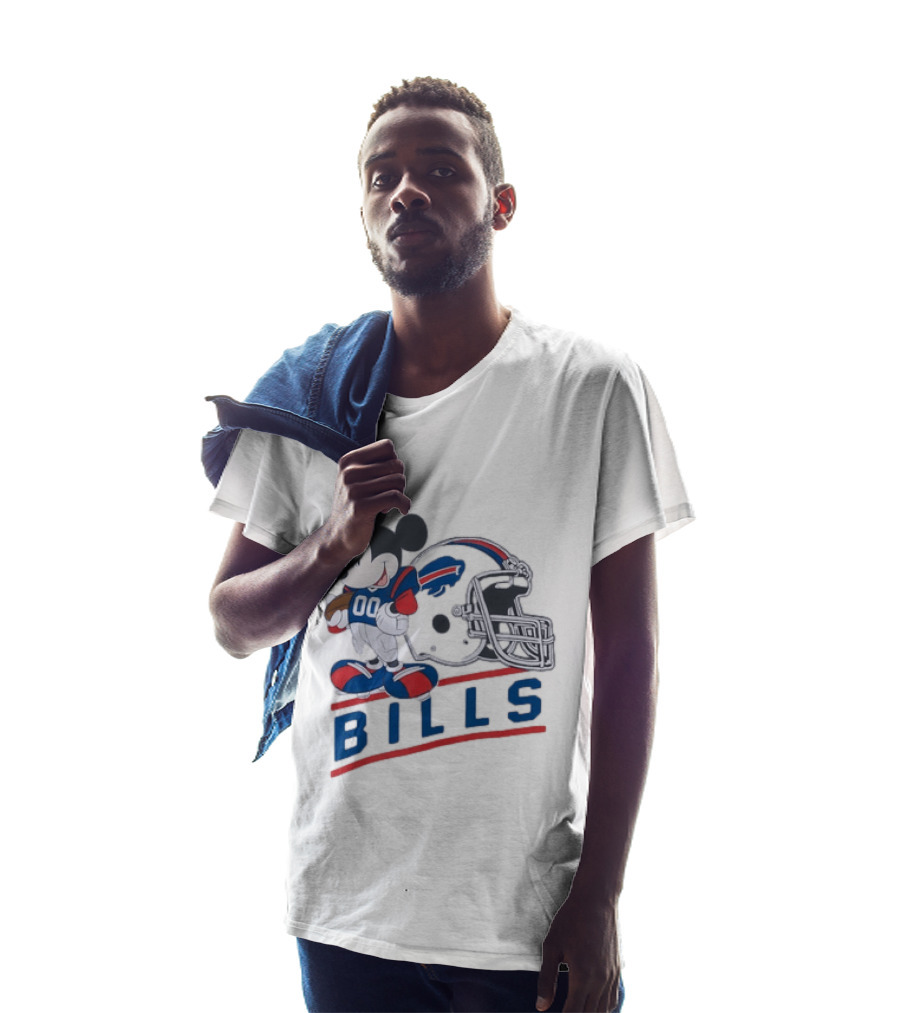 Mickey Mouse Buffalo Bills 00 Jersey Football Helmet T-Shirt