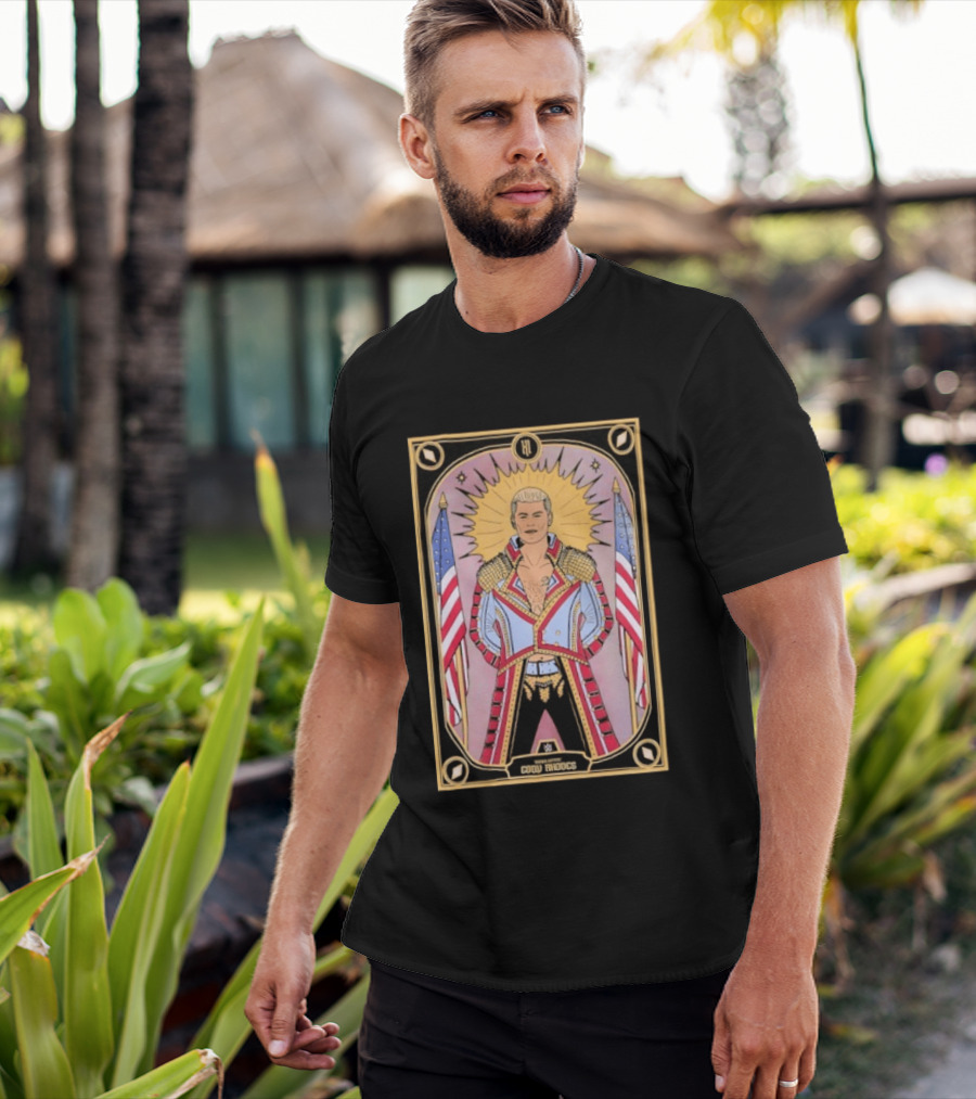 Cody Rhodes WWE Tarot Card With American Flags And Sunburst T-Shirt