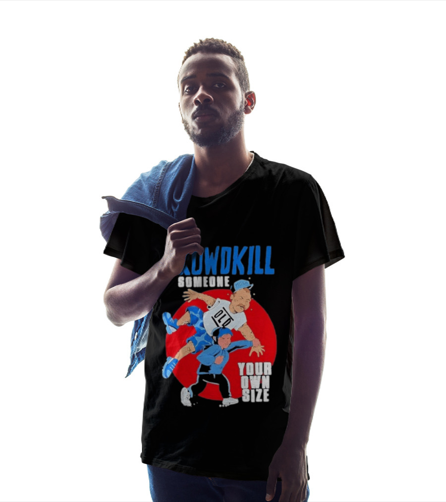 Crowdkill Someone Your Own Size Mosh Hardcore Old School Cartoon Fight T-Shirt