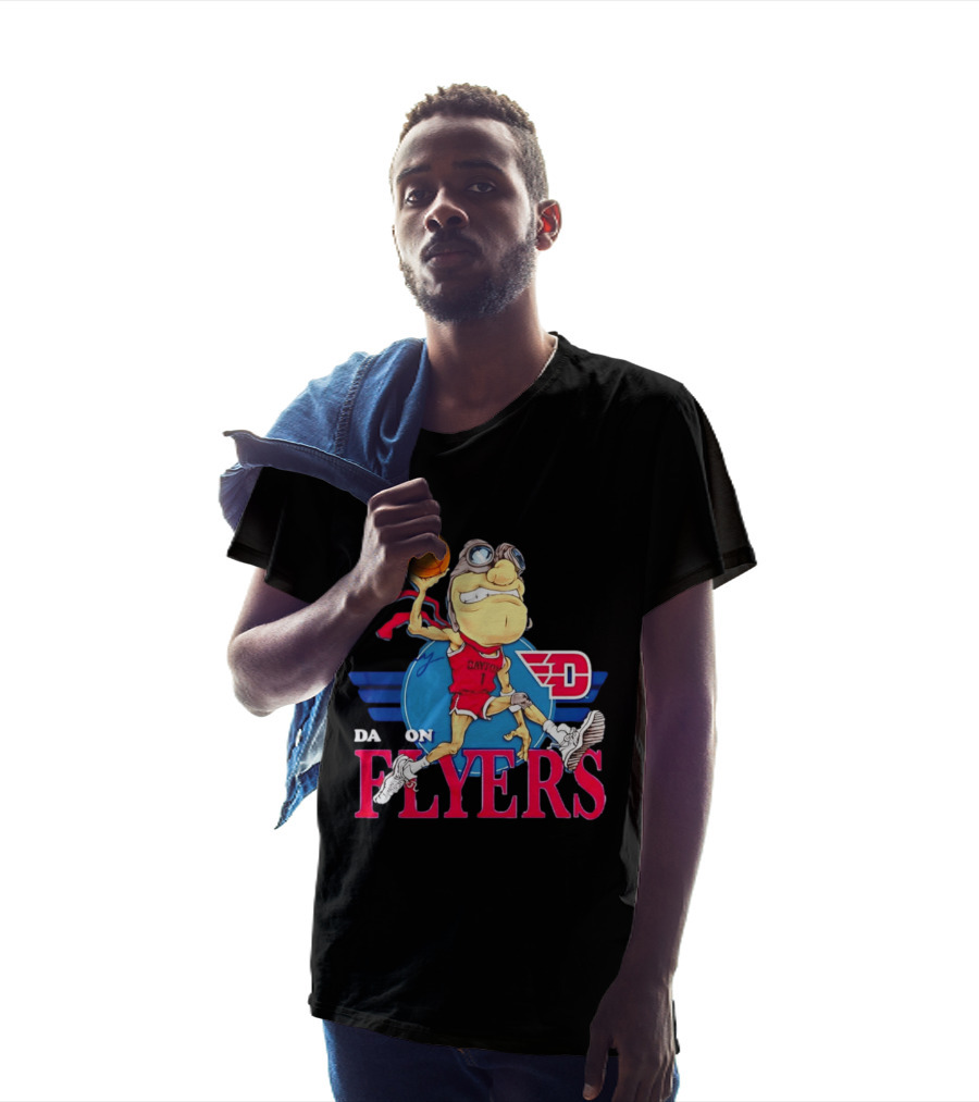 Dayton Flyers Rudy Dunking Basketball Cartoon T-Shirt