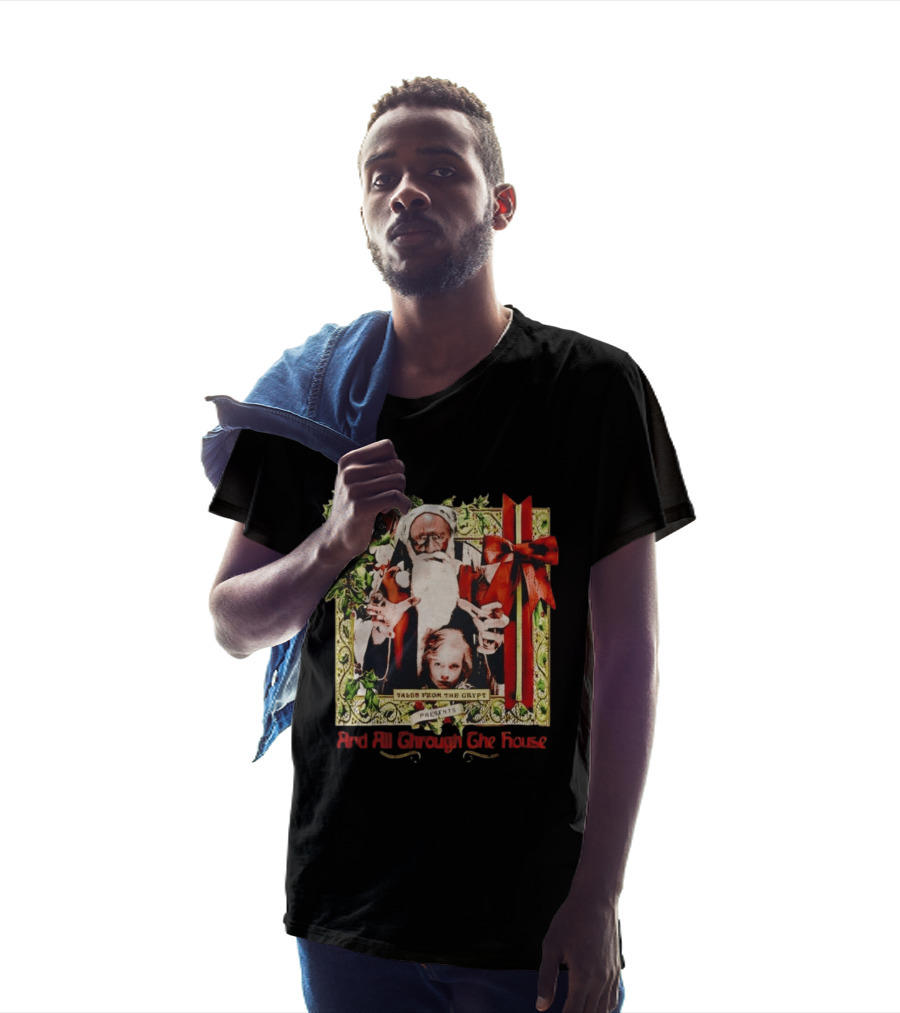 Tales From The Crypt Presents And All Through The House Santa Horror T-Shirt