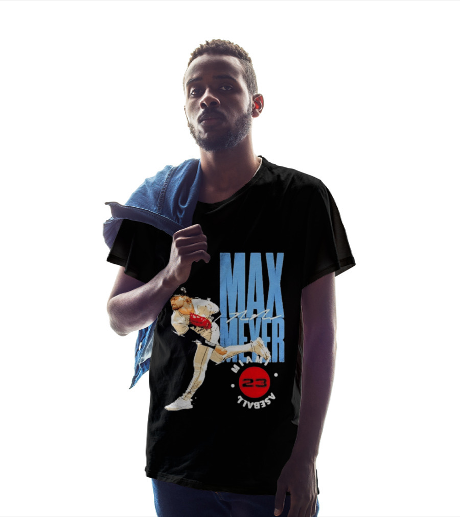 Max Meyer Miami Marlins Baseball 23 Stamp T-Shirt