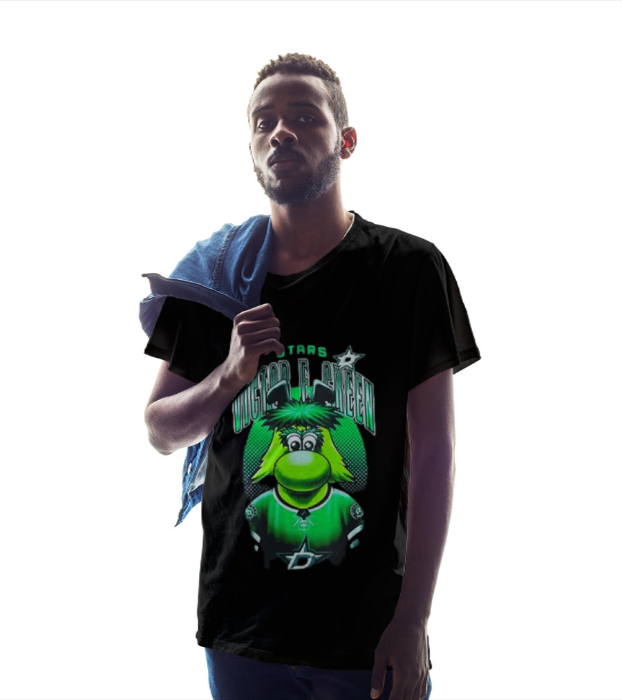 Dallas Stars Victor E Green Mascot NHL Fan Gear T-Shirt
