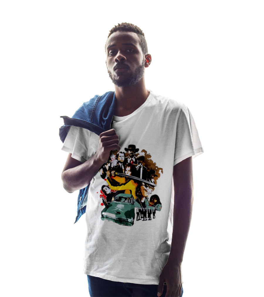 Alex Ember Pulp Fiction Quentin Tarantino Movie Characters Samurai Sword Car T-Shirt