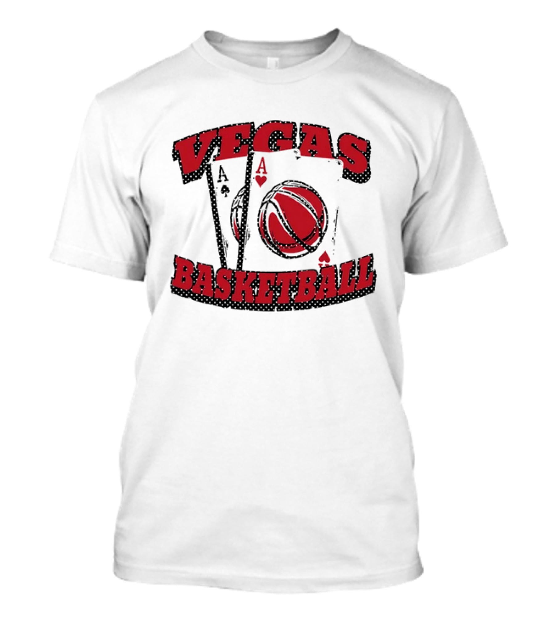 Vegas Basketball Poker Aces Playing Cards Red T-Shirt