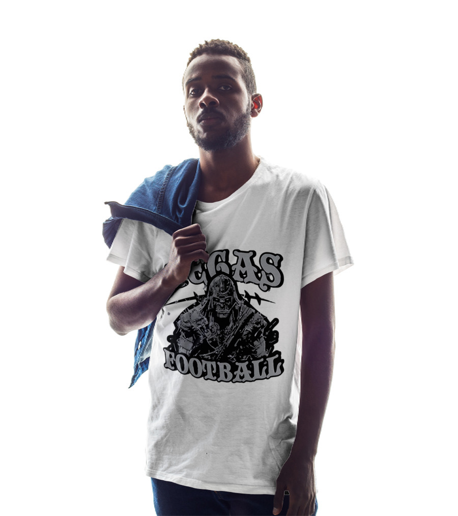 Vegas Football Undead Warrior Grayscale T-Shirt