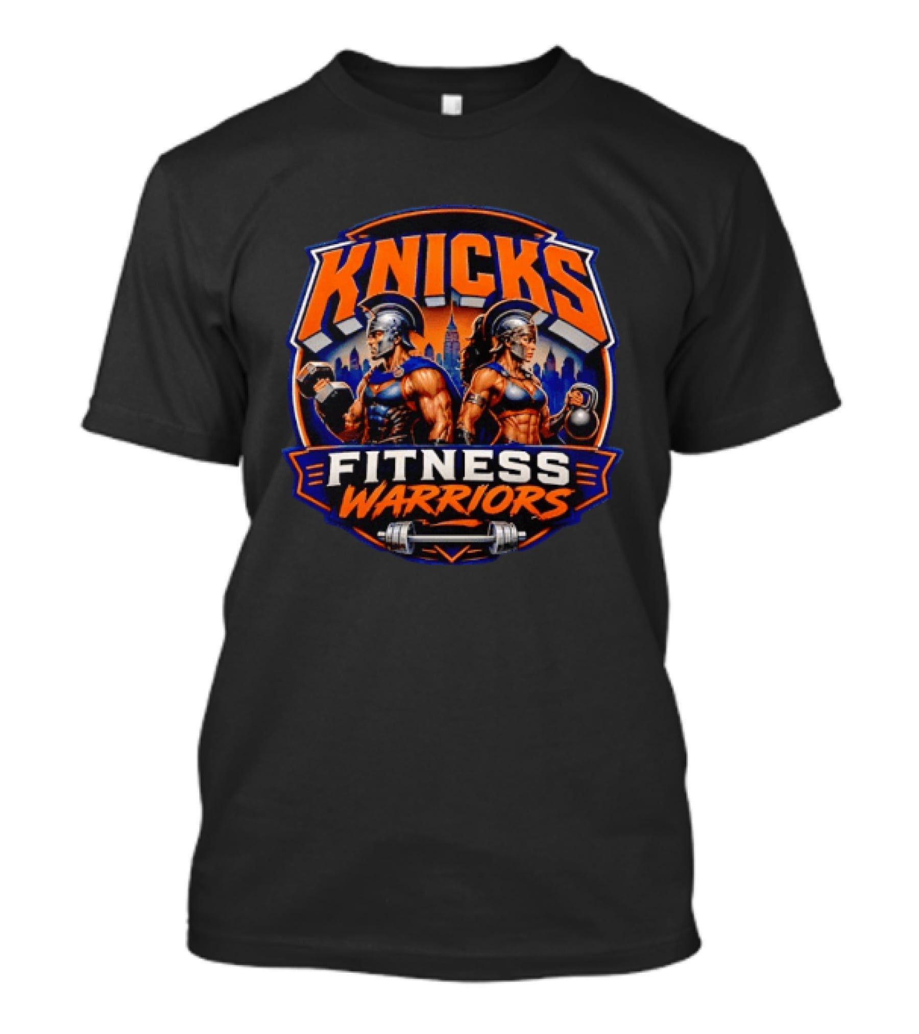 Knicks Fitness Warriors Spartan Gym Workout Motivation T-Shirt