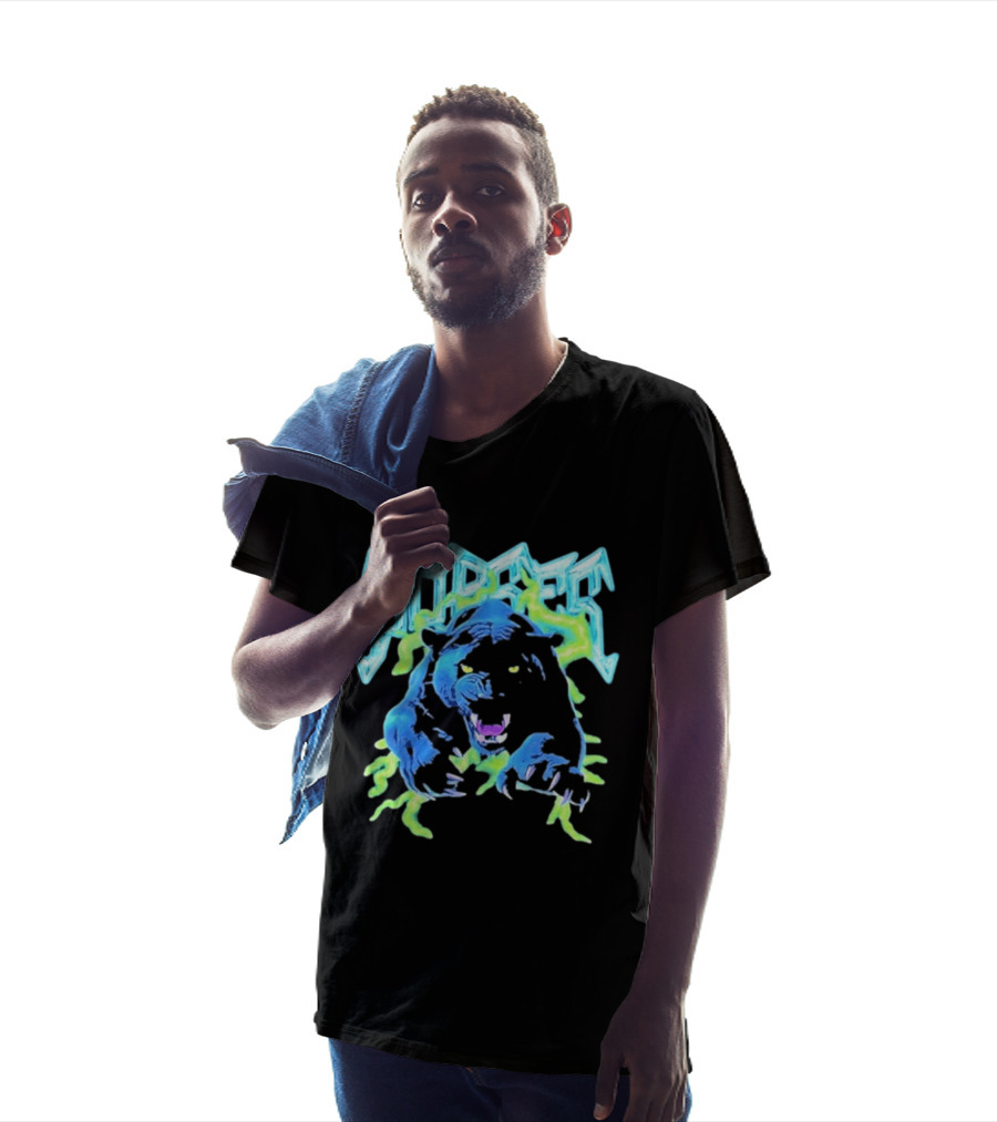 Horses Panther Lightning Metal Band Roar T-Shirt