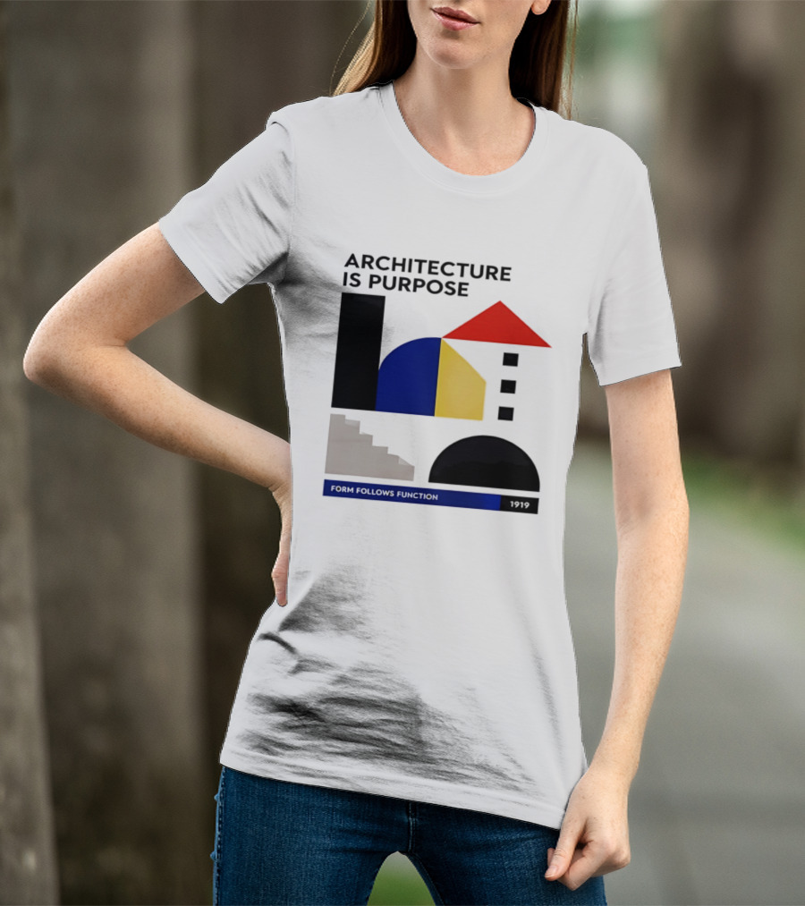 Architecture Is Purpose Form Follows Function 1919 Bauhaus Geometric Shapes T-Shirt