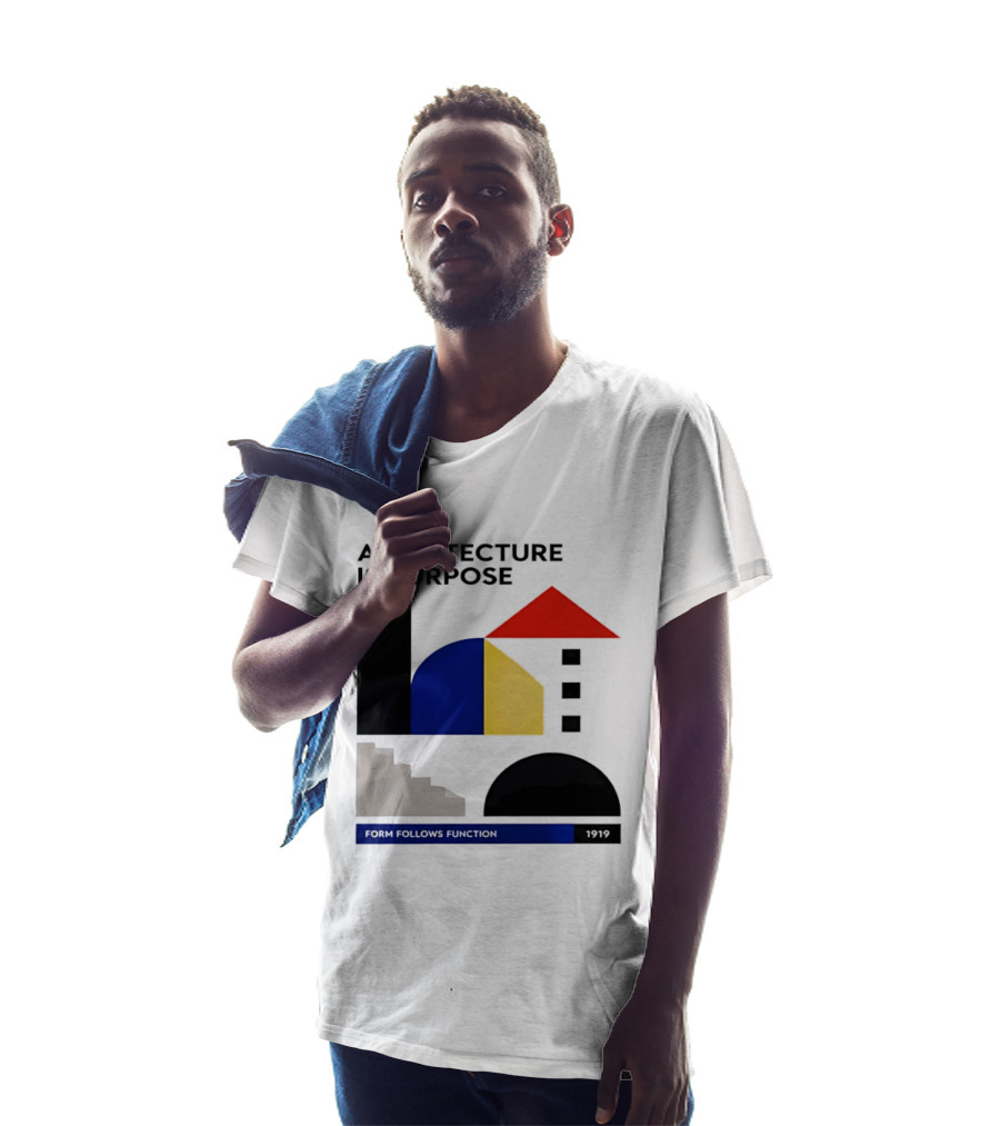 Architecture Is Purpose Form Follows Function 1919 Bauhaus Geometric Shapes T-Shirt
