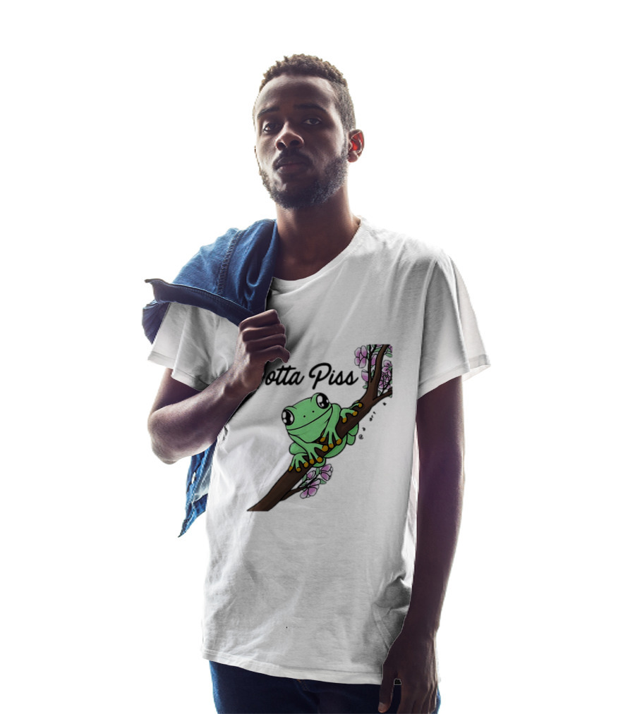 I Gotta Piss Frog On Branch With Flowers T-Shirt