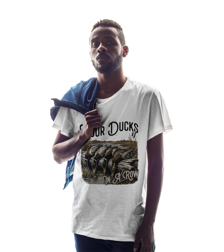 Keep Your Ducks In A Row Duck Hunting Scene T-Shirt