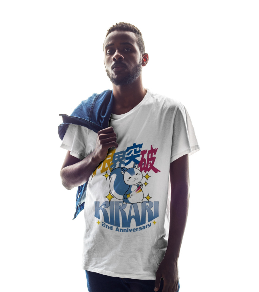 Kirari 2nd Anniversary Genkai Toppa Anime Celebration With Cute Character And Sparkles T-Shirt