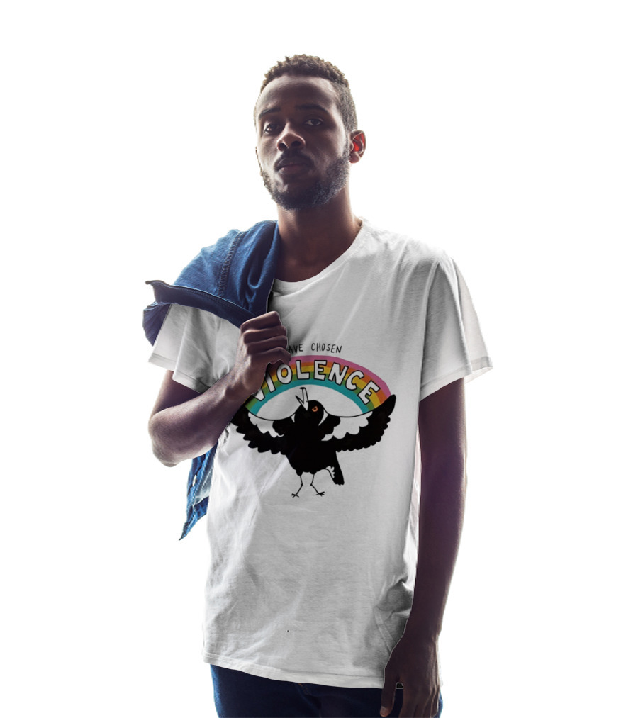 Magpie I Have Chosen Violence Rainbow T-Shirt