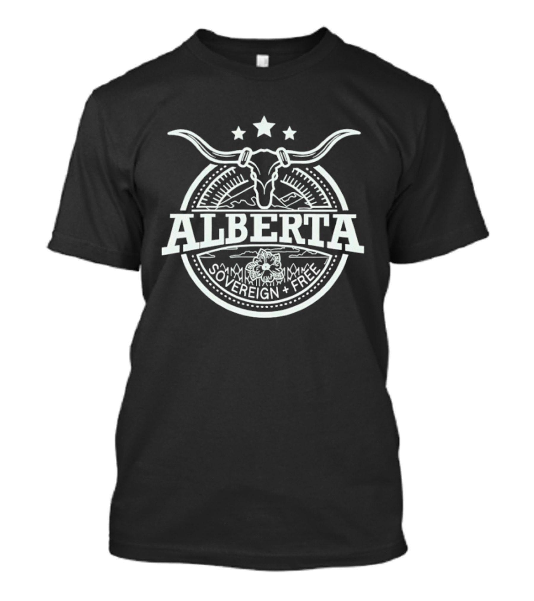 Alberta Cow Skull Sovereign Free Province T-Shirt