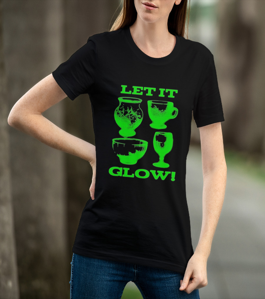 Let It Glow Uranium Glassware Vaseline Glass Vintage Collectors Neon Green T-Shirt