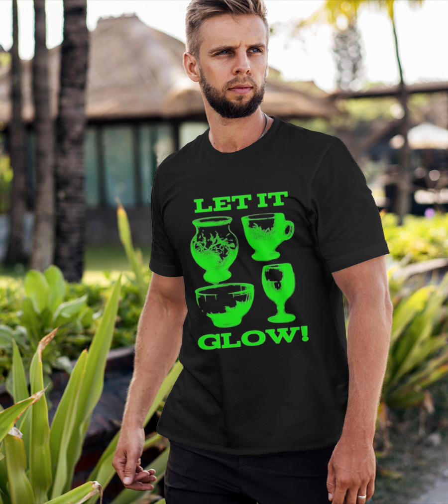 Let It Glow Uranium Glassware Vaseline Glass Vintage Collectors Neon Green T-Shirt