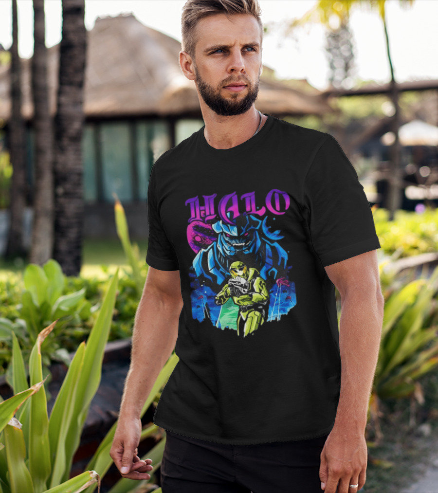 Halo Master Chief Arbiter Video Game Battle Scene T-Shirt