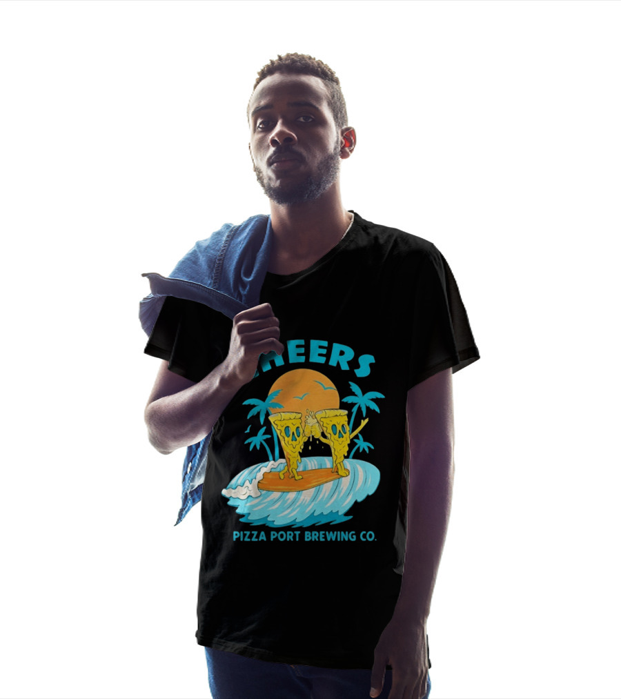 Pizza Port Brewing Co Cheers Surfing Pizza Wave T-Shirt