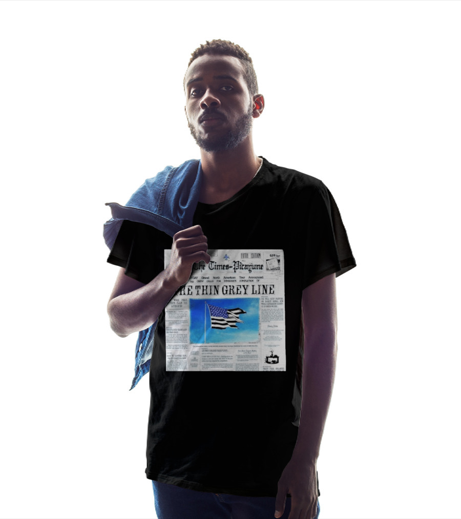 The Times Picayune Fifth Edition The Thin Grey Line American Flag T-Shirt