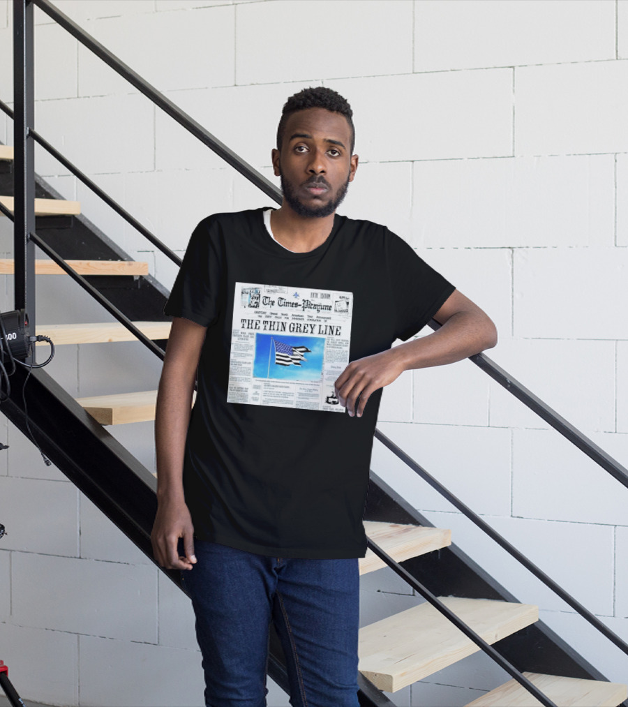 The Times Picayune Fifth Edition The Thin Grey Line American Flag T-Shirt