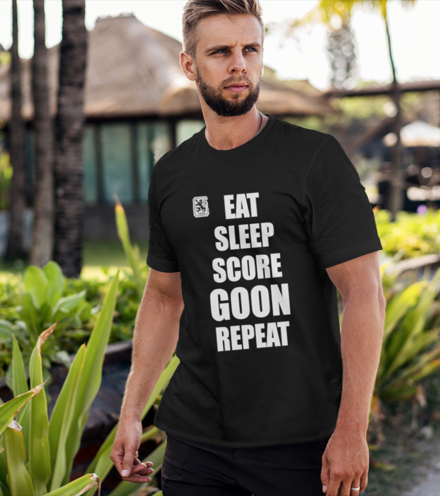 TSV 1860 Munich Eat Sleep Score Goon Repeat Football Fan T-Shirt