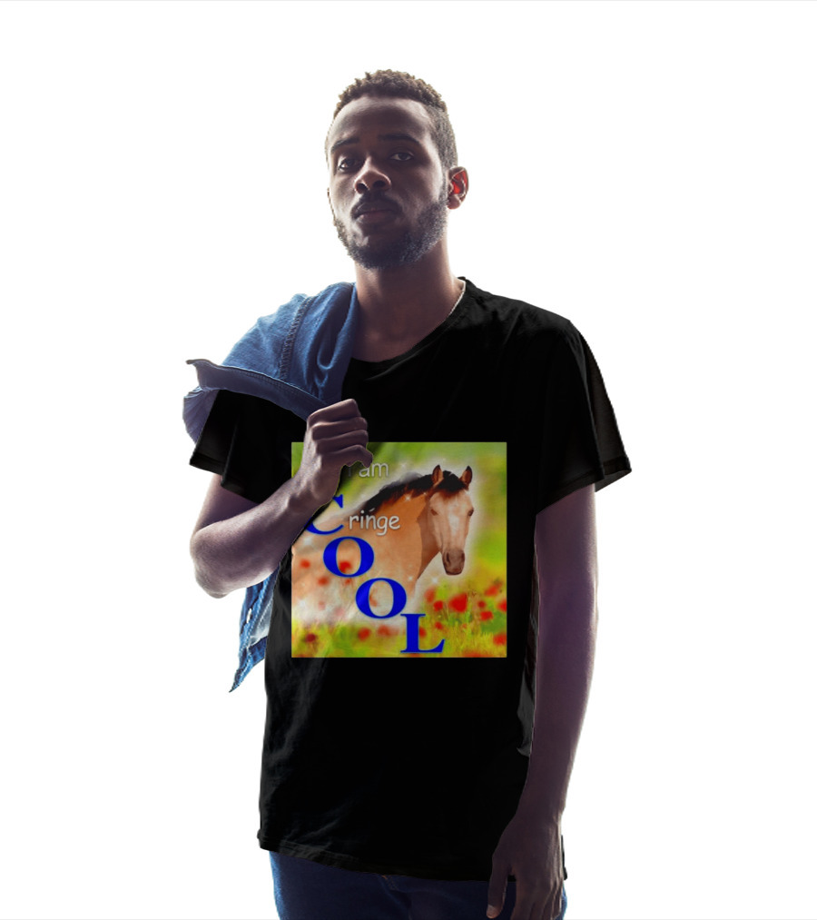 Yes I Am Cringe Cool Horse Meme Poppy Field T-Shirt